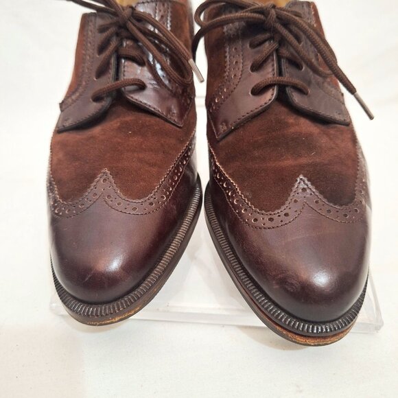 Women’s Salvatore Ferragamo FERRARA ? Oxfords Shoes 5.5 B Brown Wingtip - Picture 3 of 10